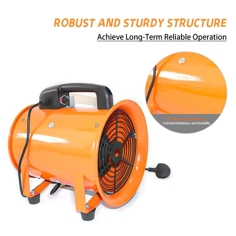 12 Inch High Velocity Portable Utility Blower Fan For Basements And Workshops, Industrial Exhaust Ventilator At 3150 RPM