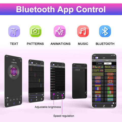 Bluetooth app control interface for 32.8ft USB Powered LED Light Strips With 16 Million Colors, Music Mode With Built-In Microphone
