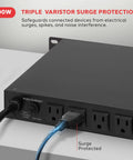 Top Tier 19 Inch Rack Mount Power Conditioner Delivering Clean Power With Eight Roomy Outlets For Gear Keeping Studio Rigs Locked And Loaded During Demanding Production Workflows, featuring surge protection ports.