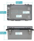 Large Outdoor Electrical Waterproof IP67 Junction Box With Clear Cover For Easy Status Check Weatherproof Extension Cord Enclosure 6 Entry Ports Heavy Duty Outdoor Power Box Ideal For Yard Workshop And Patio Use, 11.34x8.19x5.6 in