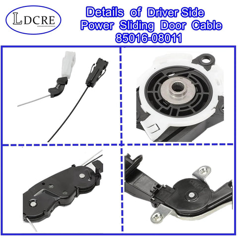 Driver Side Power Sliding Door Cable Sub Assembly With Motor Bracket For Toyota Sienna 2011-2020 Replacement Direct Fit OE 85016-08011 And 85015-08010 Durable High-Quality Materials