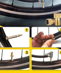 Real Deal Locking Tire Chuck With Rubber Hose Fine Thread Standard Valve Inflator Pump Hose Adapter on bicycle wheel valve