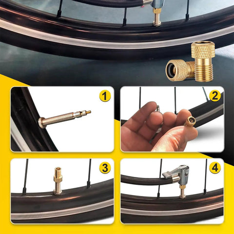 Real Deal Locking Tire Chuck With Rubber Hose Fine Thread Standard Valve Inflator Pump Hose Adapter on bicycle wheel valve