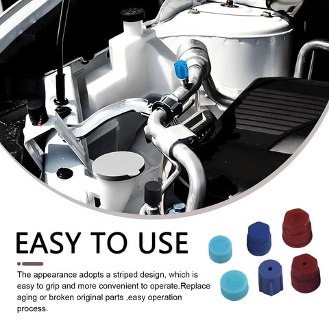 26Pcs R12 R134a AC Caps For Car 10 Sizes Valve Core Dust Cover Kit on A/C system with replacement instructions