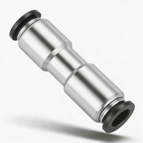 Pneumatic Push-To-Connect Check Valve 5/16 In OD X 5/16 In OD One-Way Valve Pack Of 2, Nickel Plated Brass Body With NBR Seals