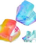 Dope 4 Pack Toe Cap Guards For Roller Skates Protectors Set In Glossy Pattern Light Pink And Blue For Quad Skates Durable Toe Protection