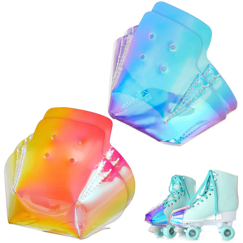 Dope 4 Pack Toe Cap Guards For Roller Skates Protectors Set In Glossy Pattern Light Pink And Blue For Quad Skates Durable Toe Protection