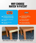 Wood Grain Repair Tape Wheat Maple 2.25 In X 15 Ft Realistic Wood Finish Duct Tape for Furniture Scratch Repair Before and After