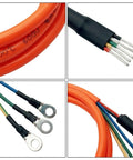 Upgrade Your Ride With Heavy Duty E Bike Motor Extension Cable Featuring Premium Pure Copper Core And High Conductivity For 1000W Systems Designed To Handle Massive Loads Without Voltage Drop While Staying Super Durable And Weatherproof In Any Climate, orange 2.5mm² wire set with ring terminals