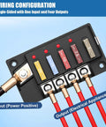 Waterproof 12V Four Circuit Fuse Block Marine Fuse Panel With LED Indicator Relay Box Kit Damp Proof Cover Built For 12V 24V Autos Boats Trucks RVs Easy Install Space Saving Rugged Durable Electrical Hub wiring diagram with one input and four outputs