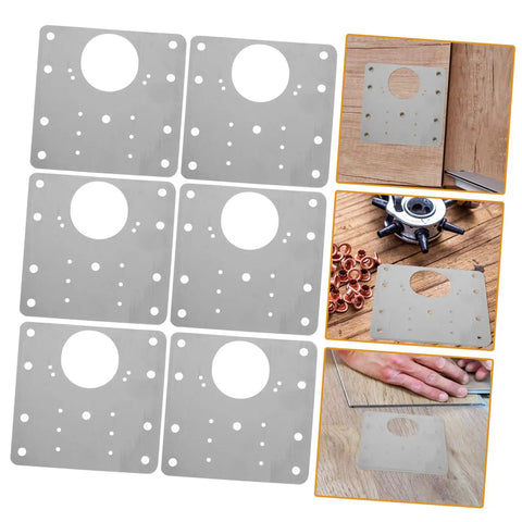 Stainless Steel 6 Piece Hinge Repair Kit For Cabinet Doors with Hinge Fixing Plates and Tools for Easy Repairs