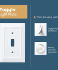 Classic Architecture 1 Gang Decorative Light Switch Cover Wall Plate Pure White 1 Pack with toggle and dimmer options