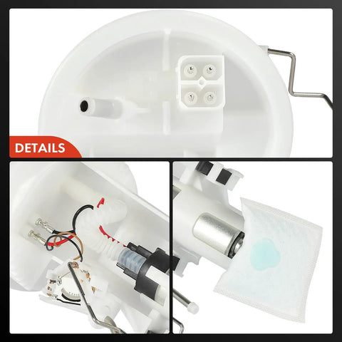 Top Tier Electric Fuel Pump Module Assembly For BMW 318i 318Is 318Ti 325is M3 1991 Through 1995 Straight Bolt On Plug And Play OE Style Drop In Setup Performance internal view showing connectors and fuel filter.