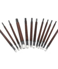 12 Piece Wood Carving Tools Set Featuring Premium Manganese Steel Blades And Solid Grips for whittling, engraving, and woodworking.