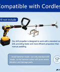 Lightweight Electric Inflatable Boat Motor Adapter With 125cm All Metal Shaft and Drill Mount, suitable for cordless drills.