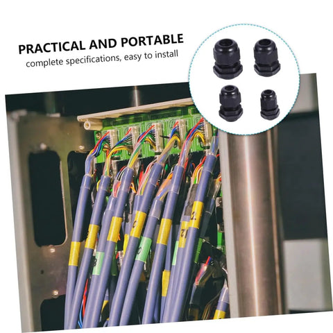 Check Out This Awesome 50 Piece Weather Pack Connectors Kit With Heavy Duty Nylon Glands For Secure Wire Cable Jointing And Rock Solid Seal Perfect Fixing Heads That Boost Tensile Strength To Keep Your Home Wiring Safe Dry And Totally Waterproof Like black nylon glands on wired electrical panel