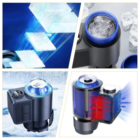 Portable Car Cup Warmer Cooler Duo That Really Hits Different Quick Heating And Cooling For That Everyday Sip Vibe with ice effect.