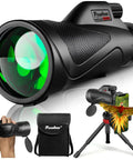 12x60 High Power Monocular With Smartphone Adapter And Tripod Go-To Carry Bag Wide 6.5 Degree View For Bird Watching Hiking Travel And Wildlife Watching BAK4 Prism And FMC Lens For Crisp Bright Details