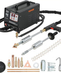 90E Stud Welder Dent Repair Kit With 110V Spot Welder And Slide Hammer Dent Puller, tools arrayed for auto body dent removal