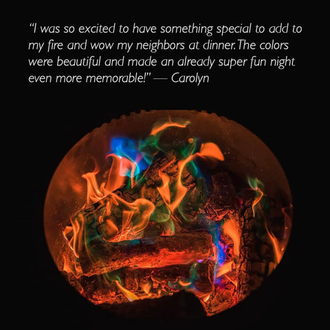 Color Changing Fire Packets For Fire Pit Ten Pack Of Colorful Flames For Outdoor Pits With Blue Green Purple And Yellow Hues