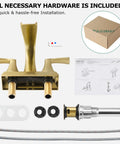 Waterfall Spout Two Handle Bathroom Faucet With Oil Rubbed Bronze Finish Includes Metal Pop Up Drain And Faucet Supply Lines 4 Inch Centerset
