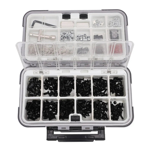 M3 M4 RC Screw Kit With 537 Pieces Stainless Steel Hardware Set And Double Sided Organizer Box for RC Cars