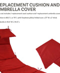Outdoor Hanging Lounge Chair Replacement Cushion And Floating Umbrella Fabric Red For Curved Swing Chair Easy Refresh Durable Materials Weather Resistant And No Fuss Perfect Patio Update showing red cushion and umbrella covers.