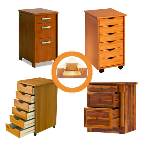 Tough Built Beech Wood Undermount Drawer Slides With Hella Smooth Gliding Bottom Rails And No Sweat Center Mount Track Replacement Kit For Home Furniture 15.7 Inch Runners displayed on various wooden chest drawers.