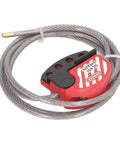 Tagout Cable Lockout Device With Multi Hole Design for industrial safety 1.8m long 6mm PVC cable shown coiled