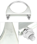 U Bolt Muffler Tip Exhaust Hook Set For DIYers, 3 Inch OD, Steel Exhaust Pipe Clamp with visible galvanized finish detail