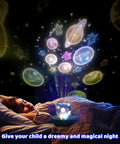 Epic Kids Star Projector Night Light With Three Color LED Bulbs And Six Modes illuminating planets and stars on ceiling