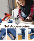 Edge Banding Machine 110V Portable Woodworking Tool With 2000W Power And Temperature Control shown with accessories and setup for use.