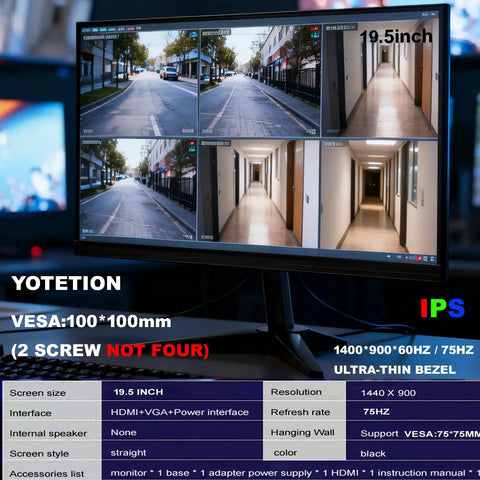 19.5 Inch HD Monitor With 1440x900 Resolution 75Hz Refresh Rate Built In Audio Flicker Free Eye Comfort Blue Light Filter displayed on desk