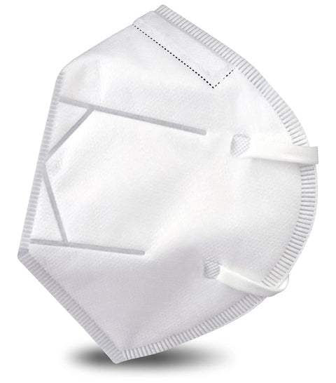 Side view of N95 Flatfold Respirator Mask, 20 Pack, NIOSH Approved, White, One Size Fits All