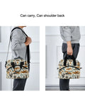 Person carrying Western Desert Cooler Bag Insulated Lunch Tote 10L Leakproof Portable Lunch Box with shoulder strap and handles.