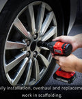 Using Cordless Impact Wrench Pro With 260 Ft-Lbs Torque, 20V Max Brushless Power on car tire for auto repairs