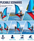 Inflatable Hydrofoil Board For Kite Surfing And Wing Foil Activities With 2.2m Window in use at beach, Oxford PVC material