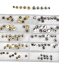 Watch Crown Repair Kit Stainless Steel O Ring Stem Tools Storage Box Set Round Head Crown Assortment Spring Pins Screws