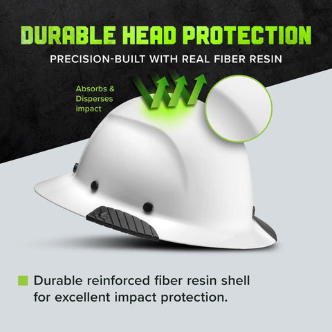 Fiber Reinforced Resin Full Brim Safety Helmet With 6 Point Suspension Delivers Lightweight All Day Comfort And Deep Impact Protection