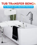 Beefy Heavy Duty Shower Bench With Back Support Adjustable Tub Transfer Seat beside modern bathtub