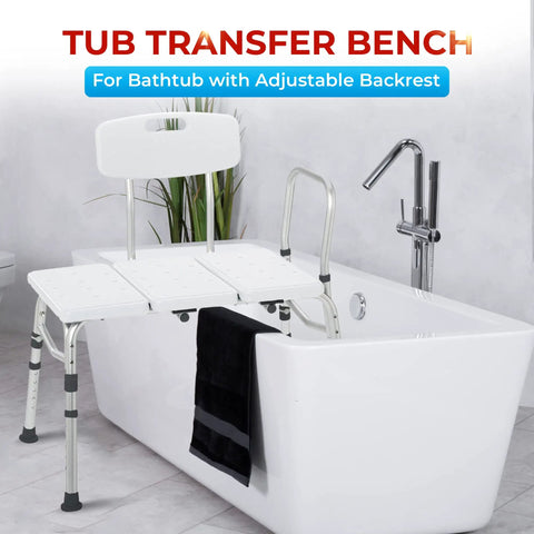 Beefy Heavy Duty Shower Bench With Back Support Adjustable Tub Transfer Seat beside modern bathtub