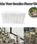Concrete Hollow Brick Mold for DIY Garden Walls and Borders, Durable ABS Plastic Cement Brick Mold with flower bed installation example.