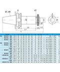 Rock Solid Stainless Steel Cnc Collet Holder For Bt40 Bt50 Bt30 Spindles technical drawing with dimensions and specifications.