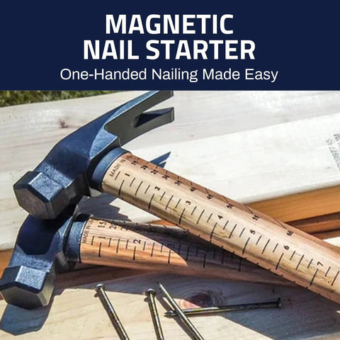 Two 10 Oz Titanium Pro-Grade Hammers With Tennessee Hickory Handle, Magnetic Nail Starter, Framing Square, Rip Claw, Smooth Face
