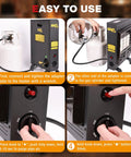 18,000 BTU Propane Patio Heater For Indoor And Outdoor Use With ODS And Tip Over Protection 3 Heat Modes Piezo Ignition steps