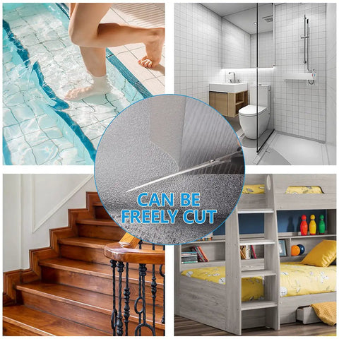 Non Slip Stair Treads 4x24 Inches, 15 Pack Transparent Anti Slip Strips, Waterproof PEVA in pool, bathroom, stairs, bunk bed