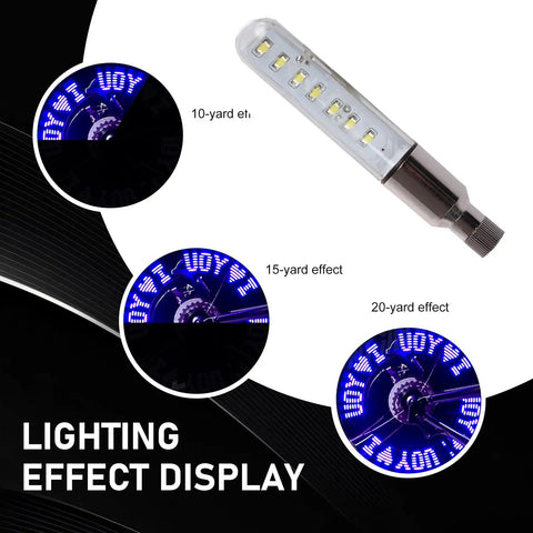 Two Pack LED Bike Wheel Lights Waterproof Spoke Lights With Neon Flashing Patterns Valve Stem Lamps For Blue Bike Tires Easy Knob Mount Fits French And American Valves with lighting effect