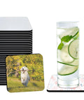 18 Pack Sublimation Coasters Blanks 4x4 Inches Square Cup Mats Rubber Base Non Slip For Sublimation Transfer Heat Press Printing
