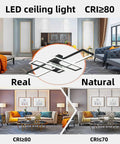 Modern LED Ceiling Light Fixture With Dimmable CloseToCeiling Design Lit Remote Control Flush Mount Geometric Lamp for living room