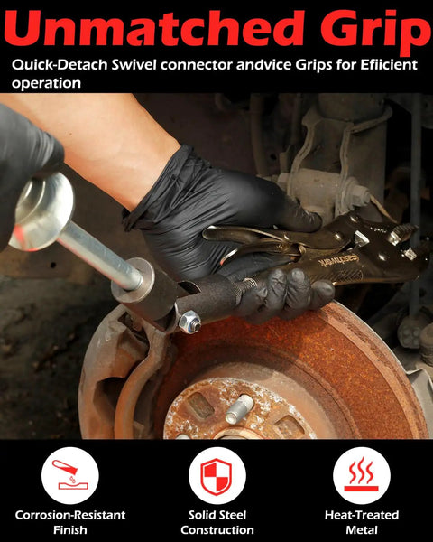 Using Heavy Duty Locking Pliers And Nine Point Eight Inch Slide Hammer Combo With Quick Release Swivel Connector for axle removal